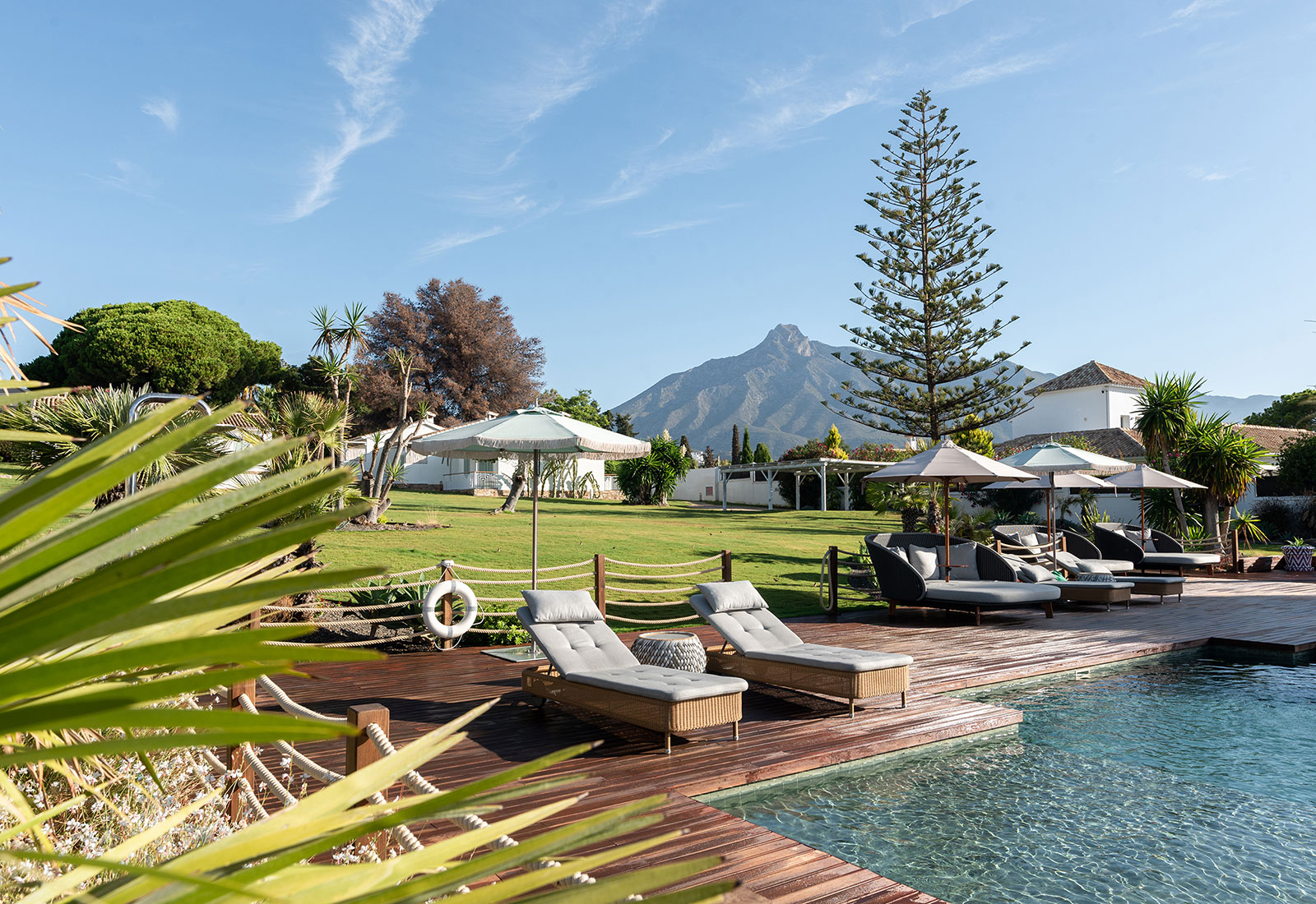 Boho Club Marbella pool and garden