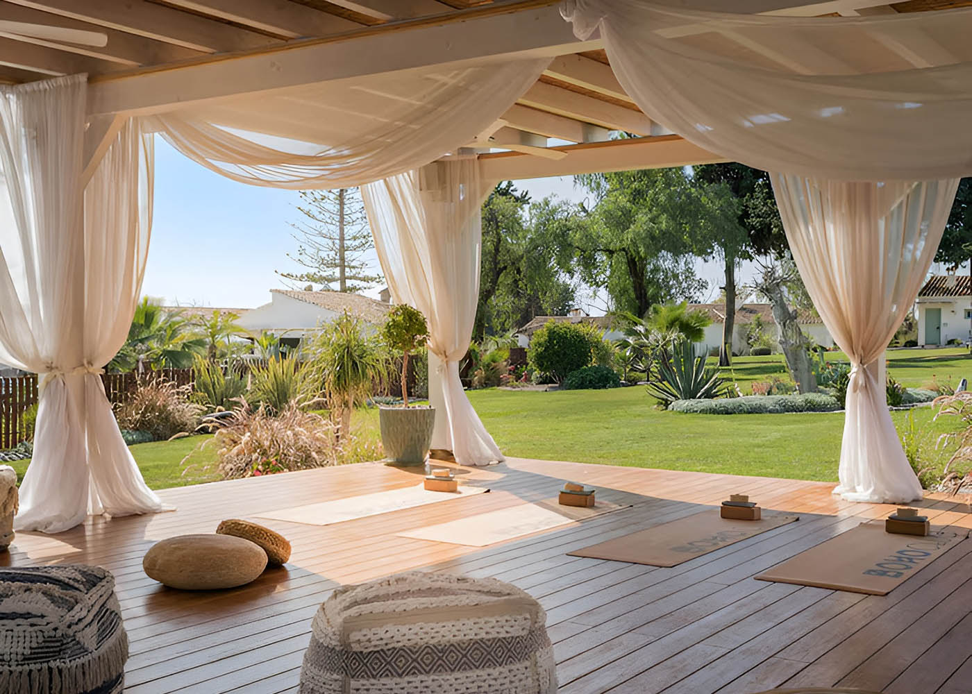 Boho Club Marbella outdoor wellness space